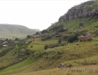 Mountain Valley: Green mountain valley in the Cathedral Peak area of the Drakensberg